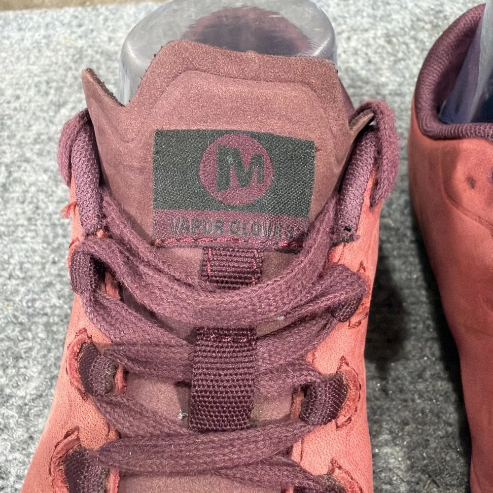 Merrell Vapor Glove 3 Luna Leather Womens 9 Barefoot Shoes Red Vibram Zero Drop